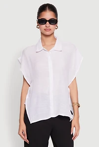 Womens Side Tie Dolman Sleeve Top, White, Size S
