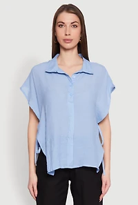 Womens Side Tie Dolman Sleeve Top, S