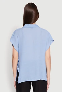 Womens Side Tie Dolman Sleeve Top, S
