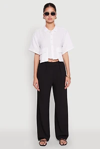 Womens Cargo Pocket Crop Top, Multi, Size XL