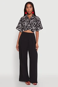 Twist Front Swirl Print Top