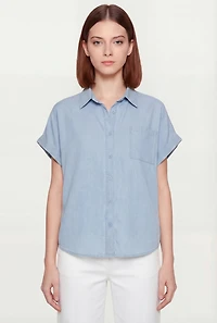 Denim Button Front Pocket Shirt