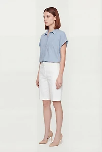 Denim Button Front Pocket Shirt