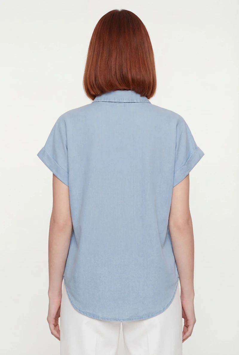 Denim Button Front Pocket Shirt