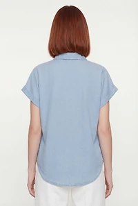 Denim Button Front Pocket Shirt