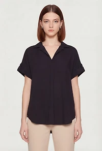 Notch Collar Blouse