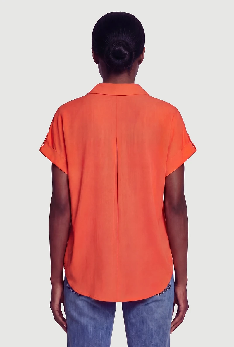 Notch Collar Blouse
