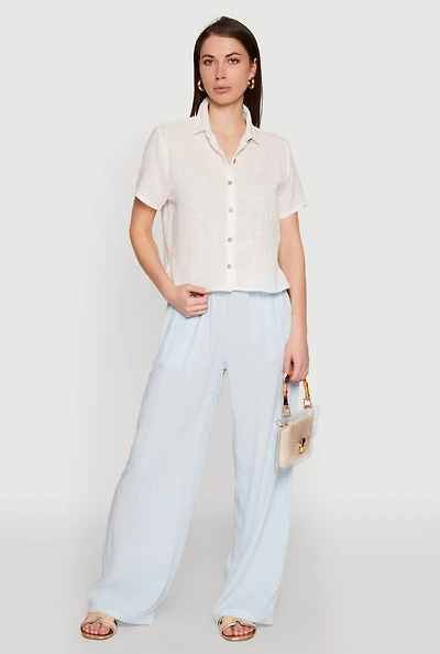 Ambiance Cotton Short Sleeve Boxy Shirt