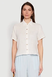Ambiance Cotton Short Sleeve Boxy Shirt