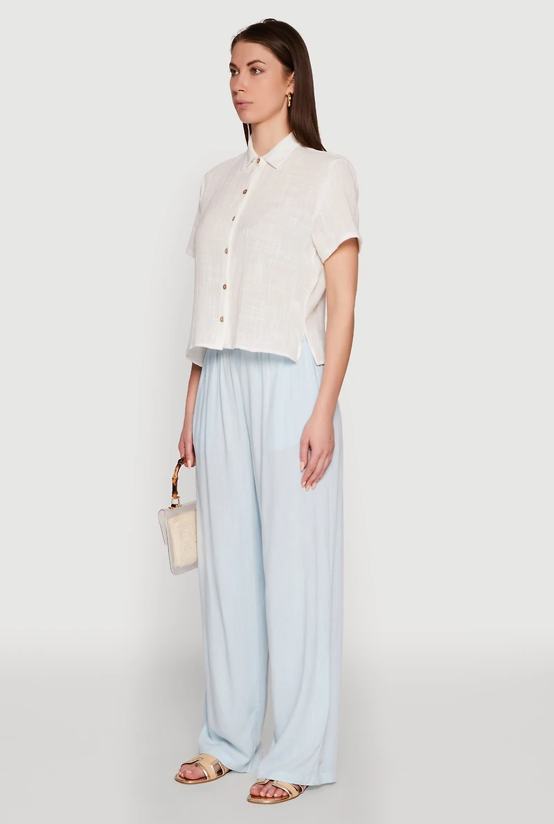 Ambiance Cotton Short Sleeve Boxy Shirt