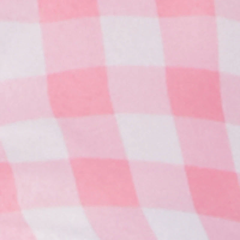 Plaid Lace Front Smocked Back Crop Top