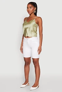 Womens Satin Patterned Print Cami, Green, Size M
