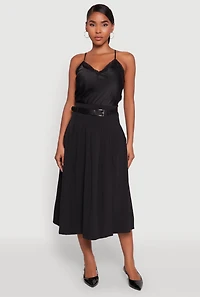 Womens V-Neck Lace Trim Cropped Cami, Black, Size S