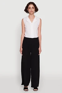 Trendy Button Front Cropped Blazer Vest