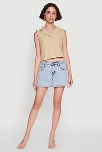 Womens Trendy Button Front Cropped Blazer Vest,