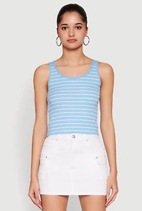 Womens Basic Striped Tank Top,