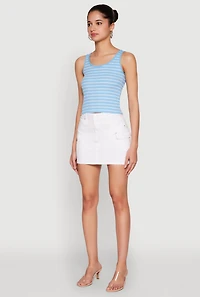 Womens Basic Striped Tank Top,