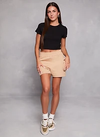 Basic Crew Neck Cropped Tee