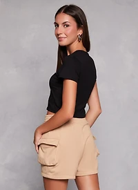 Basic Crew Neck Cropped Tee