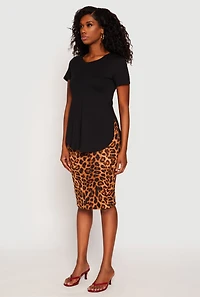 Side Slit High Low Hem Tee