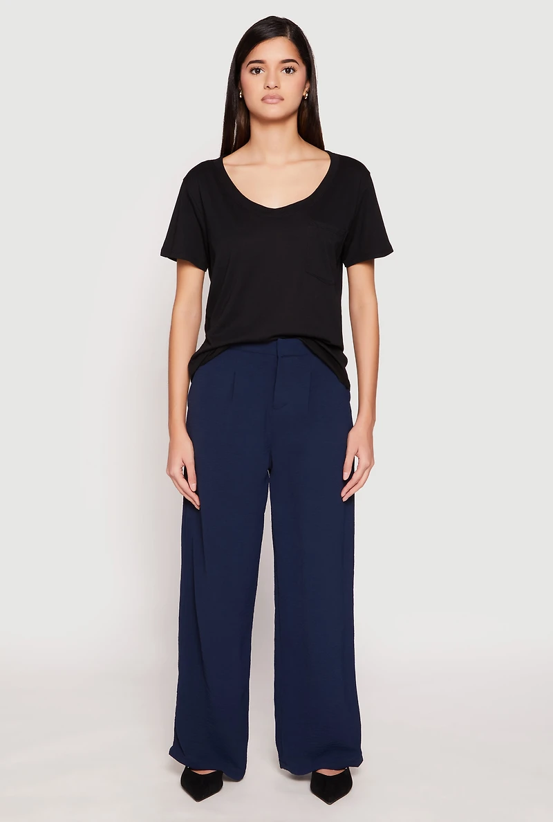 Scoop Neck Pocket T Shirt
