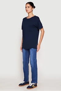 Womens Side Slit Pocket T Shirt,