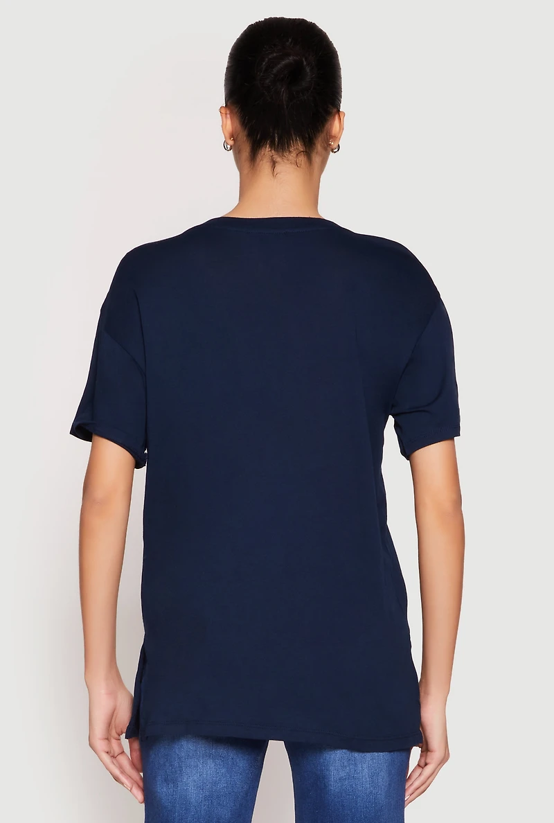 Womens Side Slit Pocket T Shirt,