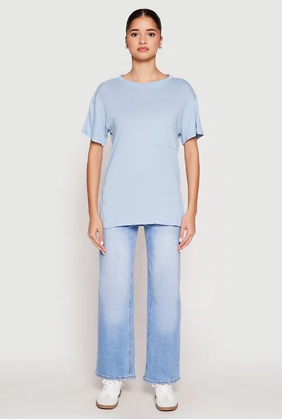 Womens Side Slit Pocket T Shirt,