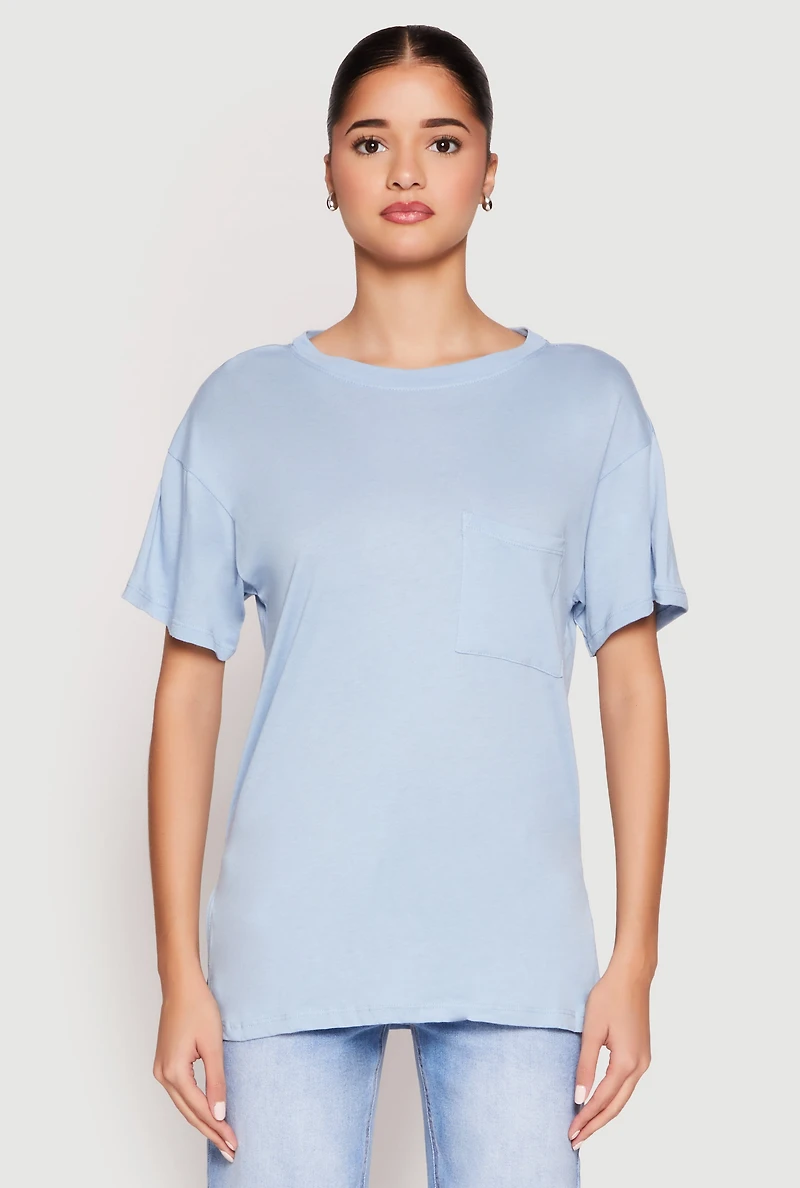 Womens Side Slit Pocket T Shirt,
