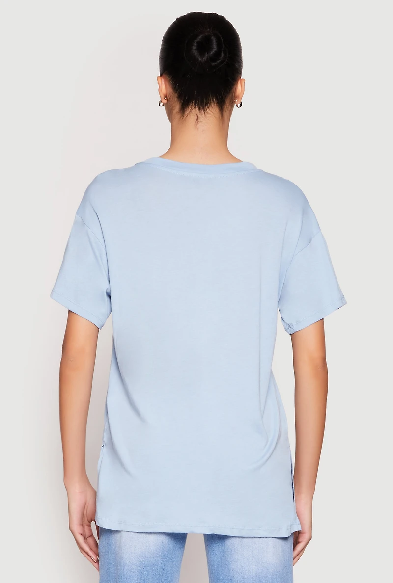 Womens Side Slit Pocket T Shirt,