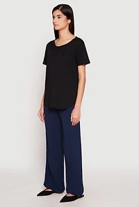 Womens Short Sleeve Oversized T Shirt, Black, Size S