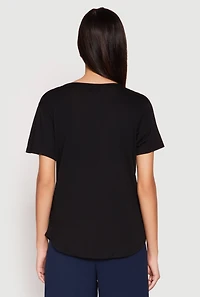 Womens Short Sleeve Oversized T Shirt, Black, Size S