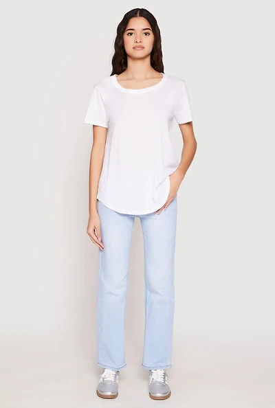 Womens Short Sleeve Oversized T Shirt, White, Size S