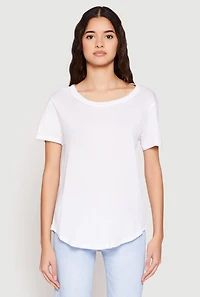 Womens Short Sleeve Oversized T Shirt, White, Size S