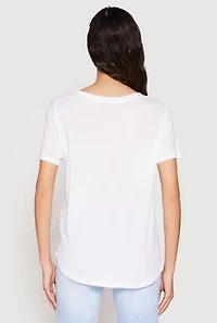 Womens Short Sleeve Oversized T Shirt, White, Size S