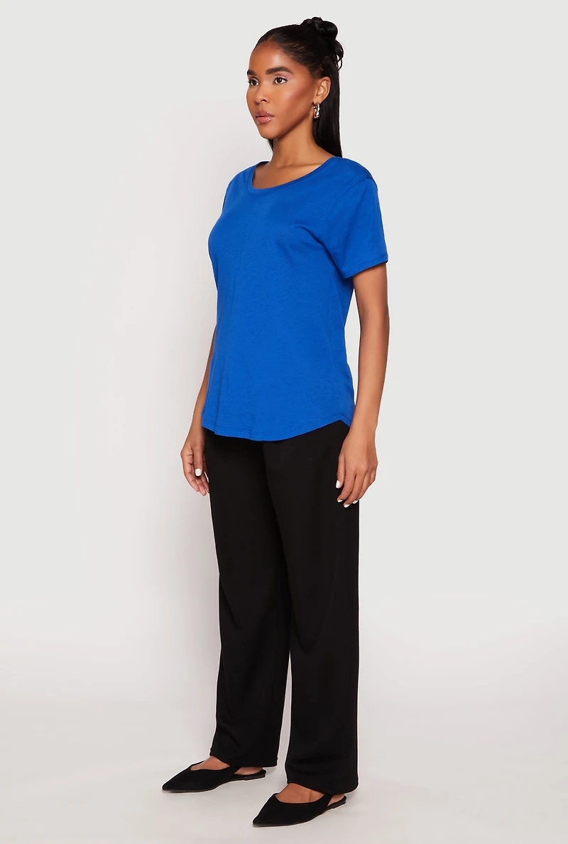 Womens Short Sleeve Oversized T Shirt, Blue, Size S