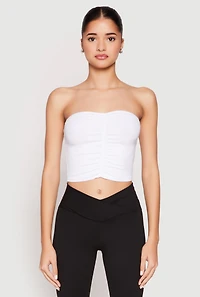 Womens Ruched Front Tube Top,