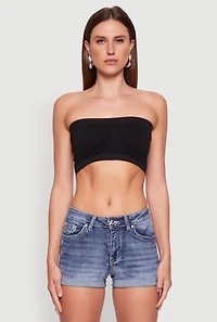 Womens Trendy Seamless Ruched Front Bandeau,