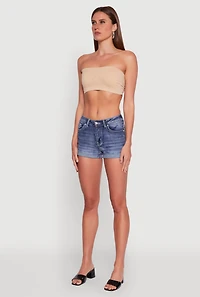 Womens Trendy Seamless Ruched Front Bandeau, S-M
