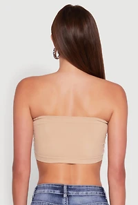 Womens Trendy Seamless Ruched Front Bandeau, S-M