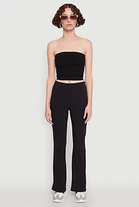Womens Ribbed Knit Seamless Tube Top,
