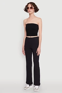 Womens Ribbed Knit Seamless Tube Top,