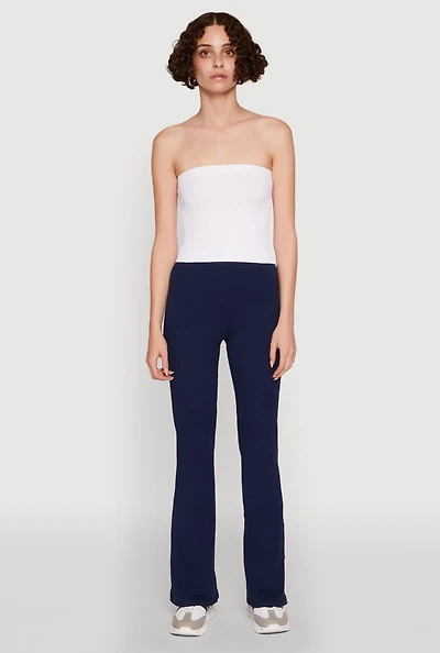 Womens Ribbed Knit Seamless Tube Top, S-M