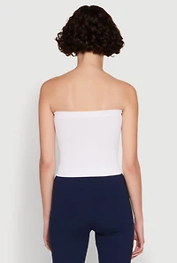 Womens Ribbed Knit Seamless Tube Top, S-M