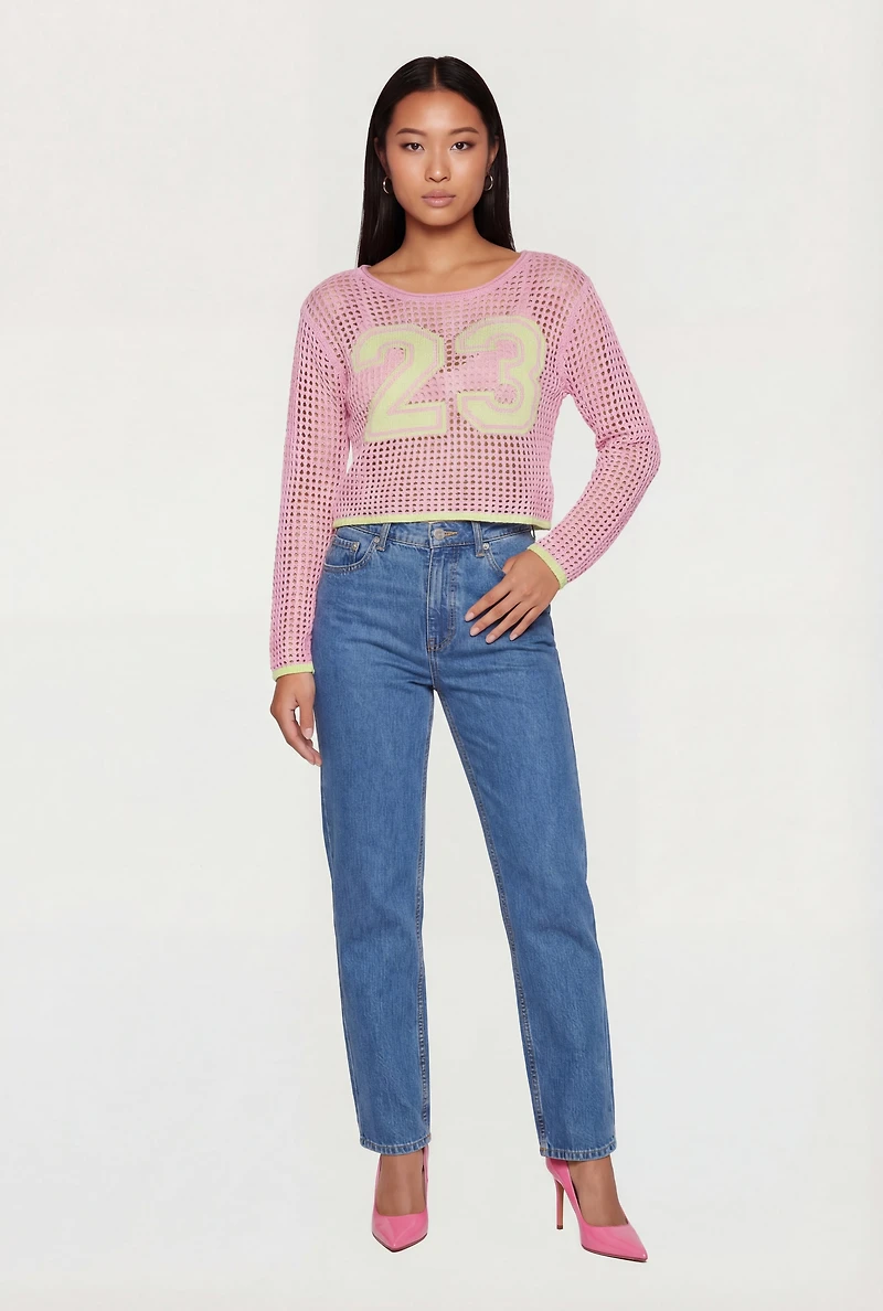 Crochet 23 Graphic Long Sleeve Top