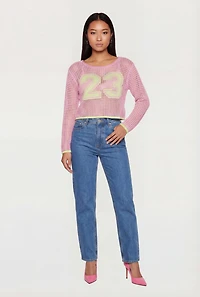 Crochet 23 Graphic Long Sleeve Top
