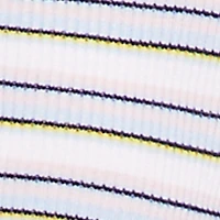 Striped Rib Knit Button Front Halter Top
