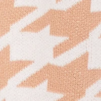 Houndstooth Open Front Long Cardigan