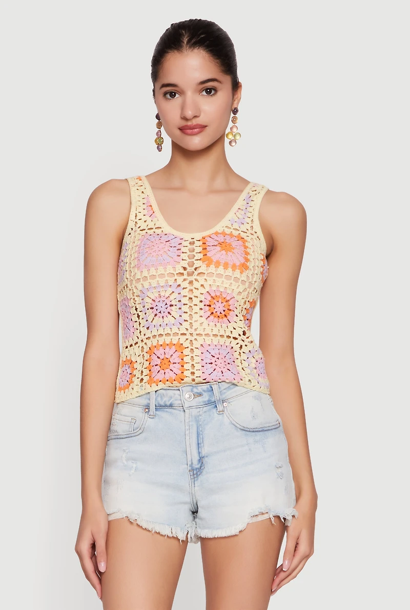 Geometric Crochet Tank Top