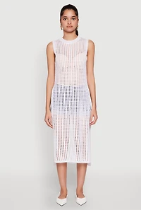 Sleeveless Pointelle Knit Maxi Top